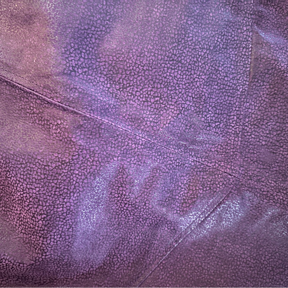 Vintage W by Wilson’s Purple Textured Midi Leather Skirt, Size 14 - Picture 9 of 9